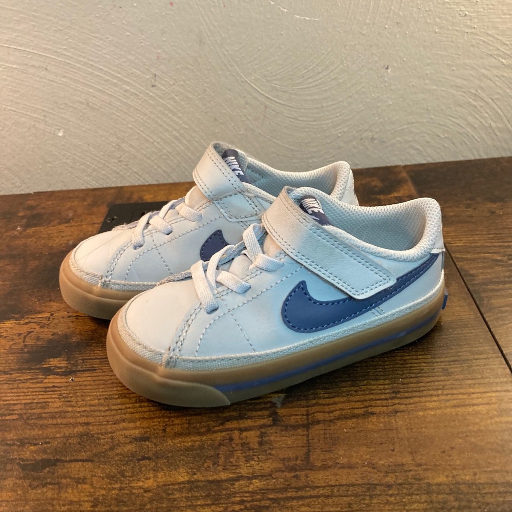 Nike Court Legacy Low Toddlers 8C Light Bone Blue Gum Sneakers DA5382-007